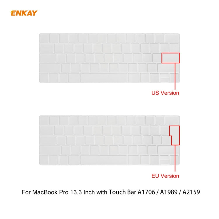 ENKAY 3 in 1 Matte Laptop Protective Case + US Version TPU Keyboard Film + Anti-dust Plugs Set for MacBook Pro 13.3 inch A1706 / A1989 / A2159 (with Touch Bar)(Orange)