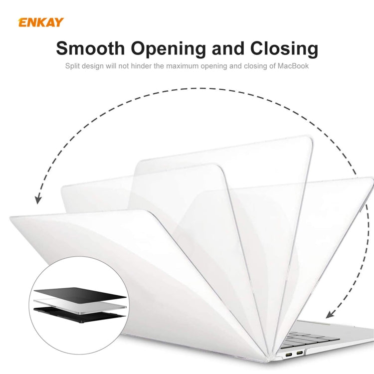 ENKAY 3 in 1 Crystal Laptop Protective Case + US Version TPU Keyboard Film + Anti-dust Plugs Set for MacBook Pro 13.3 inch A1706 / A1989 / A2159 (with Touch Bar)(Green)