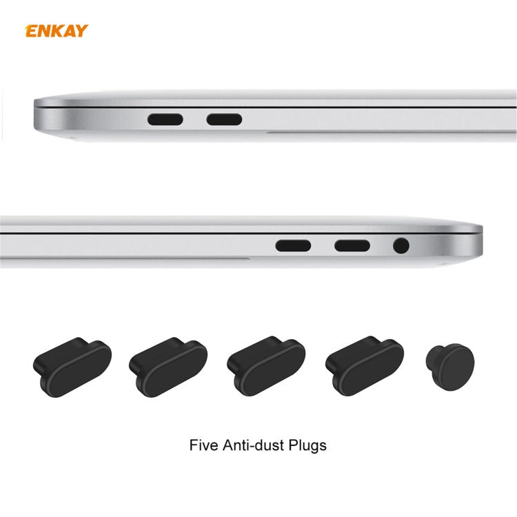 ENKAY 3 in 1 Crystal Laptop Protective Case + US Version TPU Keyboard Film + Anti-dust Plugs Set for MacBook Pro 13.3 inch A1706 / A1989 / A2159 (with Touch Bar)(Green)