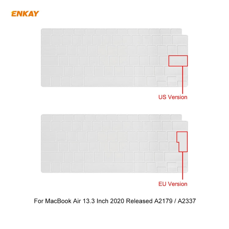 ENKAY 3 in 1 Matte Laptop Protective Case + US Version TPU Keyboard Film + Anti-dust Plugs Set for MacBook Air 13.3 inch A2179 & A2337 (2020)(Orange)