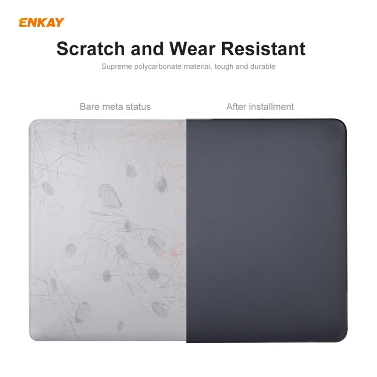 ENKAY 3 in 1 Matte Laptop Protective Case + US Version TPU Keyboard Film + Anti-dust Plugs Set for MacBook Air 13.3 inch A2179 & A2337 (2020)(Orange)