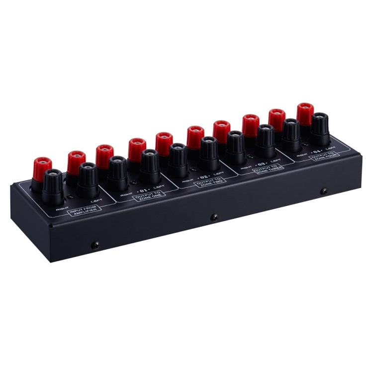 1 In And 4 Out Amplifier Sound Speaker Distributor, 4-Area Sound Source, Signal Distribution Panel, Single Audio Input, 300W Per Channel, B030