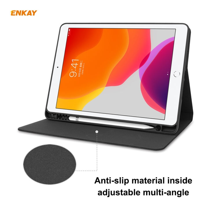 ENKAY ENK-8023 Cow Texture PU Leather + TPU Smart Case with Pen Slot for iPad 10.2 (2020 / 2019), For iPad 10.2 2021 / 2020 / 2019