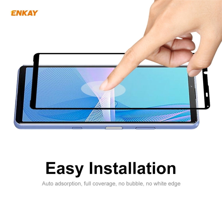 ENKAY Hat-Prince Full Glue 0.26mm 9H 2.5D Tempered Glass Full Coverage Film, For Sony Xperia 10 III(1 PC), For Sony Xperia 1 III(1 PC), For Motorola Moto G10 / G20 / G30(1 PC)