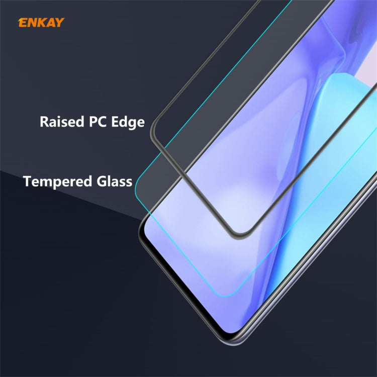 For OnePlus 9R 2 PCS ENKAY Hat-Prince Anti-drop Full Glue Tempered Glass Full Screen Film Anti-fall Protector