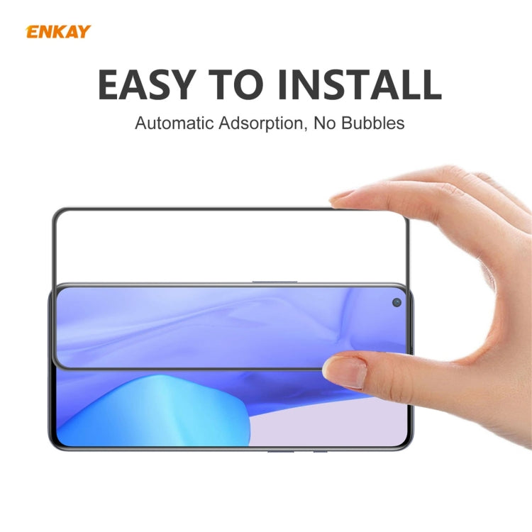 For OnePlus 9 ENKAY Hat-Prince Anti-drop Full Glue Tempered Glass Full Screen Film Anti-fall Protector