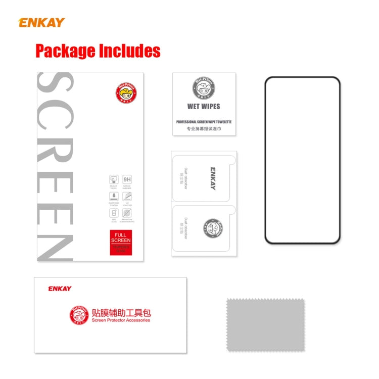 For OnePlus 9R ENKAY Hat-Prince Anti-drop Full Glue Tempered Glass Full Screen Film Anti-fall Protector