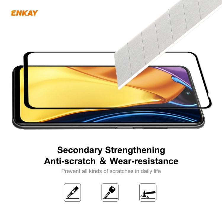 For Xiaomi Poco M3 Pro / Redmi Note 10 5G 5 PCS ENKAY Hat-Prince Full Glue 0.26mm 9H 2.5D Tempered Glass Full Coverage Film