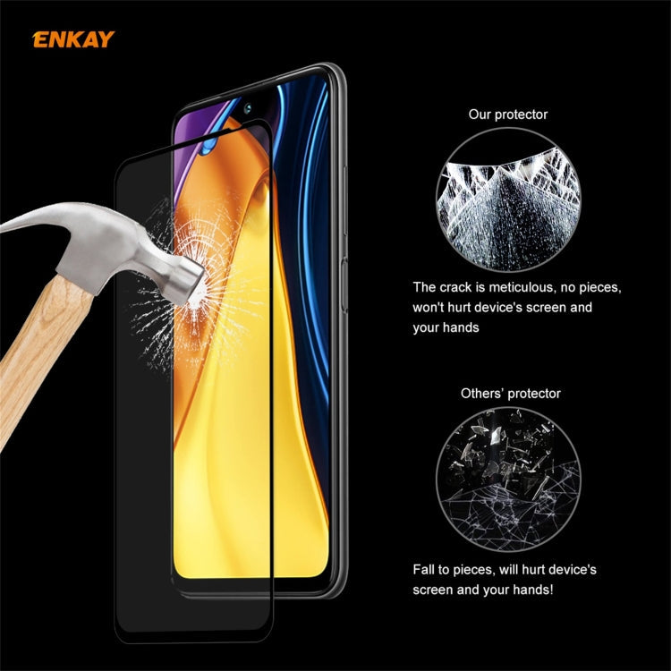 For Xiaomi Poco M3 Pro / Redmi Note 10 5G ENKAY Hat-Prince Full Glue 0.26mm 9H 2.5D Tempered Glass Full Coverage Film