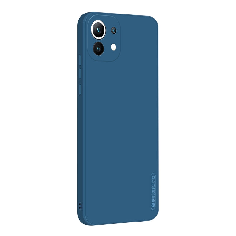 For Xiaomi Mi 11 Lite PINWUYO Touching Series Liquid Silicone TPU Shockproof Case(Blue)