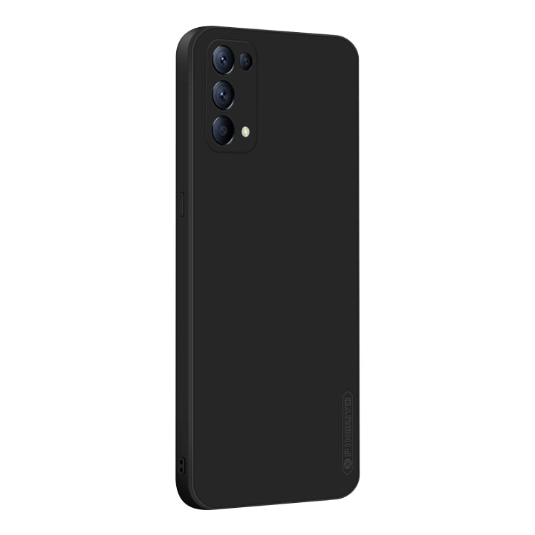 For OPPO Reno5 Pro  PINWUYO Touching Series Liquid Silicone TPU Shockproof Case(Black)