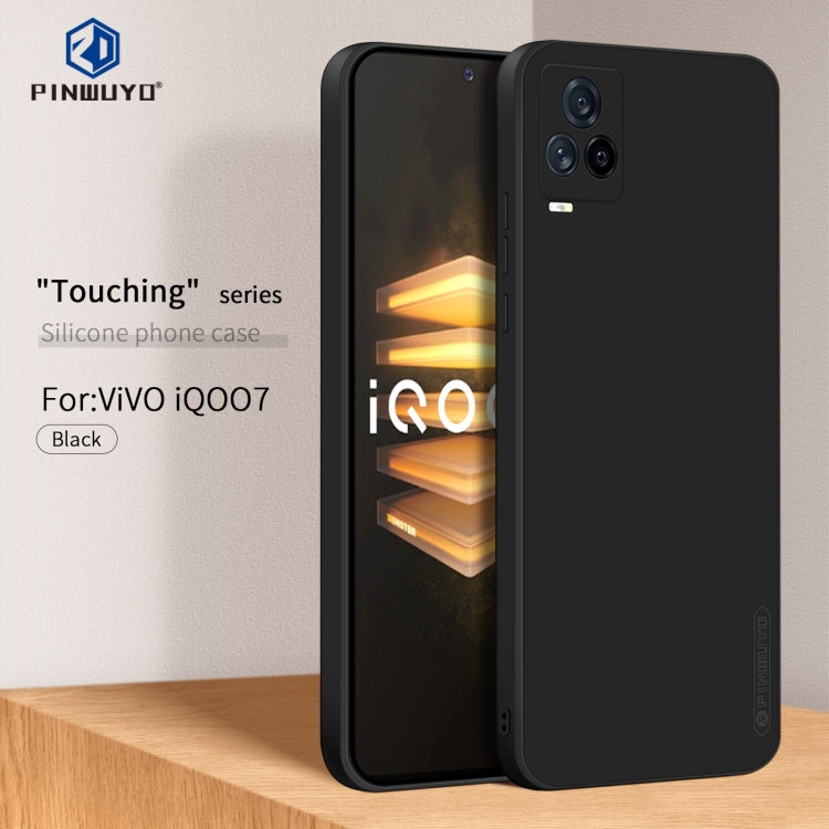 For vivo IQOO7 PINWUYO Touching Series Liquid Silicone TPU Shockproof Case(Black)