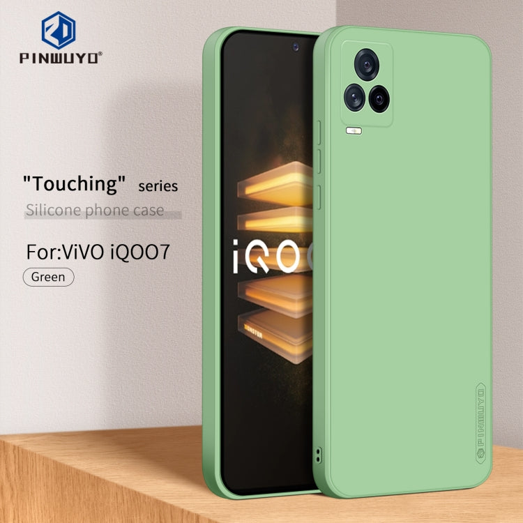 For vivo IQOO7 PINWUYO Touching Series Liquid Silicone TPU Shockproof Case(Green)
