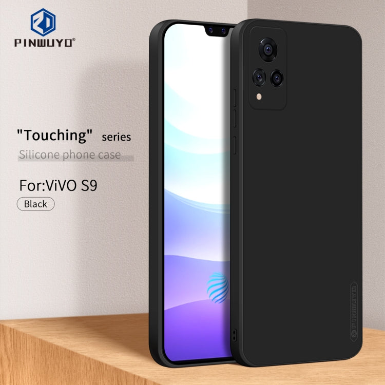 For vivo S9 PINWUYO Touching Series Liquid Silicone TPU Shockproof Case(Black)