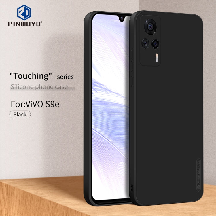 For vivo S9e PINWUYO Touching Series Liquid Silicone TPU Shockproof Case(Black)