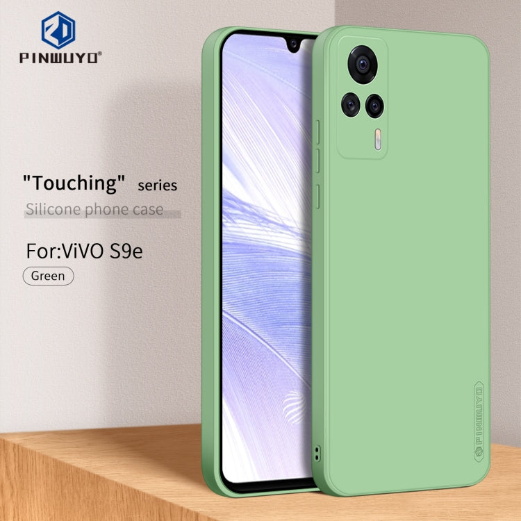 For vivo S9e PINWUYO Touching Series Liquid Silicone TPU Shockproof Case(Green)