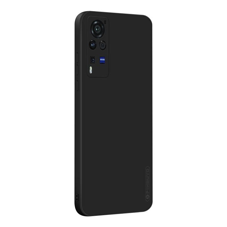 For vivo X60 Pro PINWUYO Touching Series Liquid Silicone TPU Shockproof Case(Black)