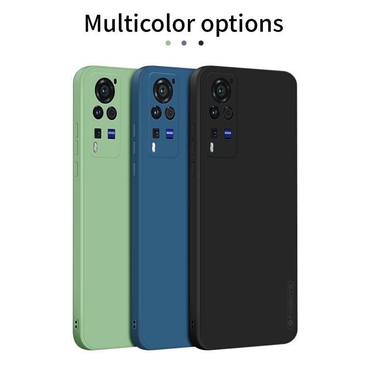 For vivo X60 Pro PINWUYO Touching Series Liquid Silicone TPU Shockproof Case(Black)
