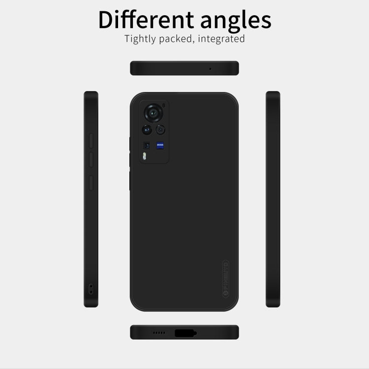 For vivo X60 Pro PINWUYO Touching Series Liquid Silicone TPU Shockproof Case(Black)