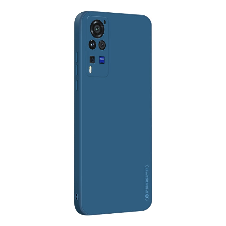 For vivo X60 Pro PINWUYO Touching Series Liquid Silicone TPU Shockproof Case(Blue)