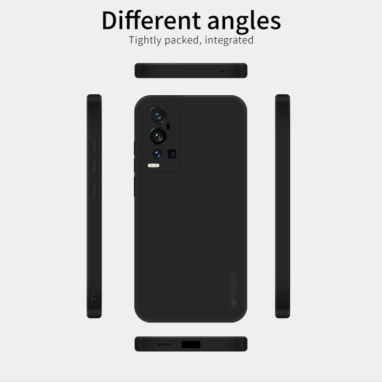 For vivo X60 Pro+ PINWUYO Touching Series Liquid Silicone TPU Shockproof Case(Black)