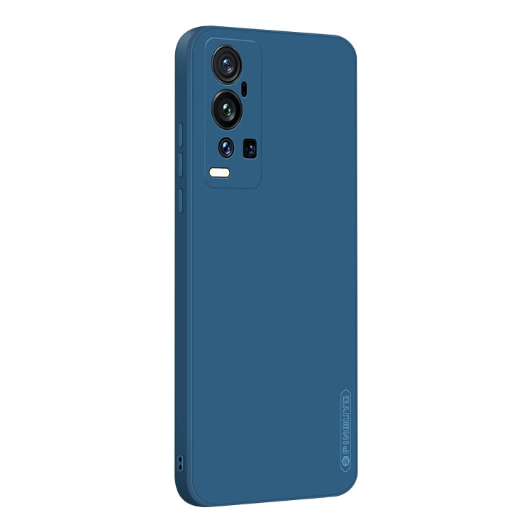 For vivo X60 Pro+ PINWUYO Touching Series Liquid Silicone TPU Shockproof Case(Blue)