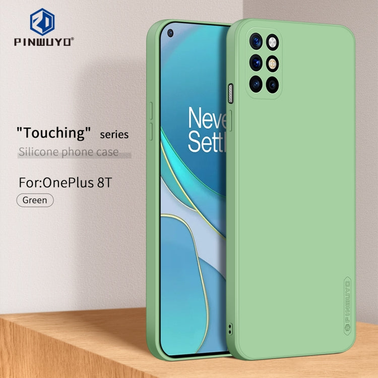 For OnePlus 8T PINWUYO Touching Series Liquid Silicone TPU Shockproof Case(Green)