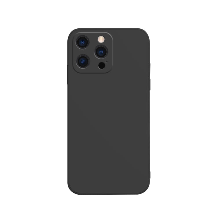 Solid Color Cube Straight Edge Liquid Silicone Lining Flannel Case, For iPhone 13 Pro Max, For iPhone 13