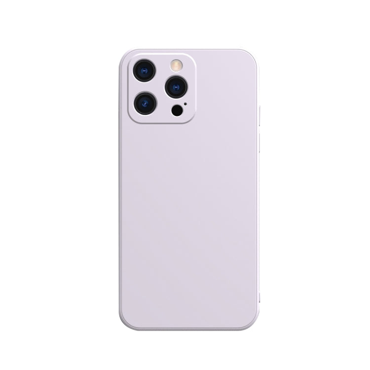 Solid Color Cube Straight Edge Liquid Silicone Lining Flannel Case, For iPhone 13 Pro Max, For iPhone 13