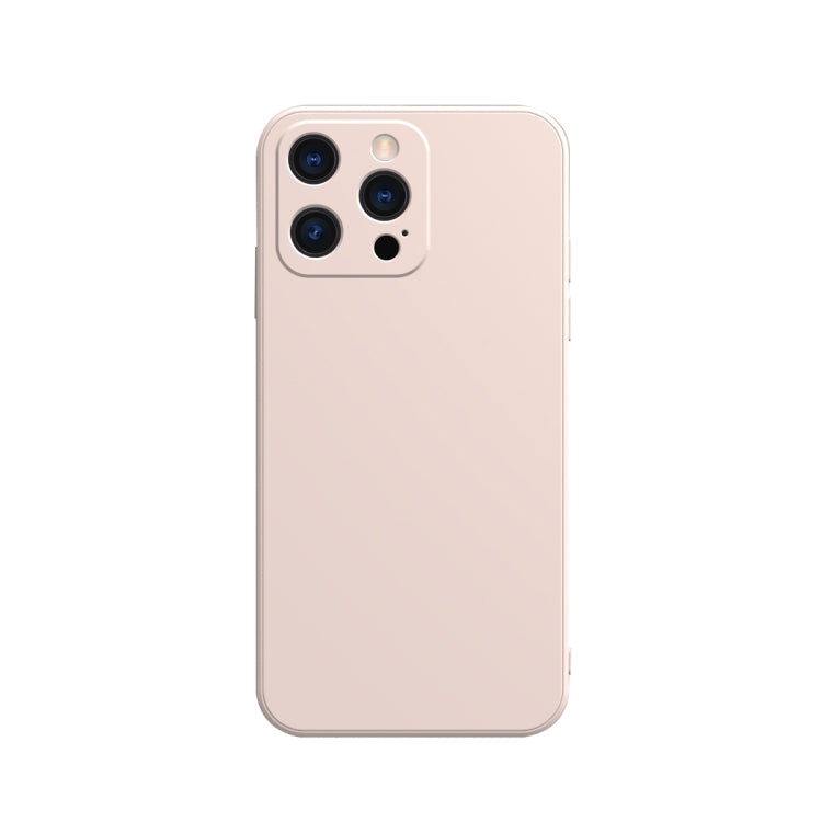 Solid Color Cube Straight Edge Liquid Silicone Lining Flannel Case, For iPhone 13 Pro Max, For iPhone 13