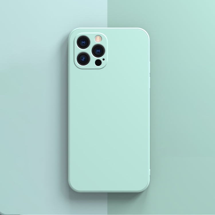 Solid Color Cube Straight Edge Liquid Silicone Lining Flannel Case, For iPhone 13 Pro Max, For iPhone 13