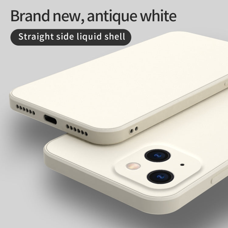 Solid Color Cube Straight Edge Liquid Silicone Lining Flannel Case, For iPhone 13 Pro Max, For iPhone 13