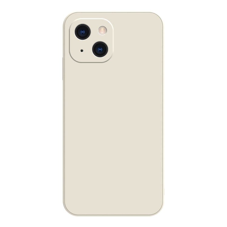 Solid Color Cube Straight Edge Liquid Silicone Lining Flannel Case, For iPhone 13 Pro Max, For iPhone 13