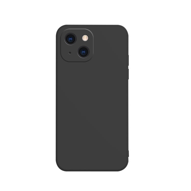Solid Color Cube Straight Edge Liquid Silicone Lining Flannel Case, For iPhone 13 Pro Max, For iPhone 13
