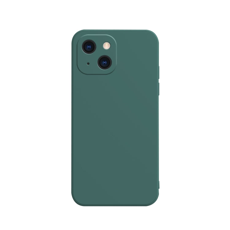 Solid Color Cube Straight Edge Liquid Silicone Lining Flannel Case, For iPhone 13 Pro Max, For iPhone 13
