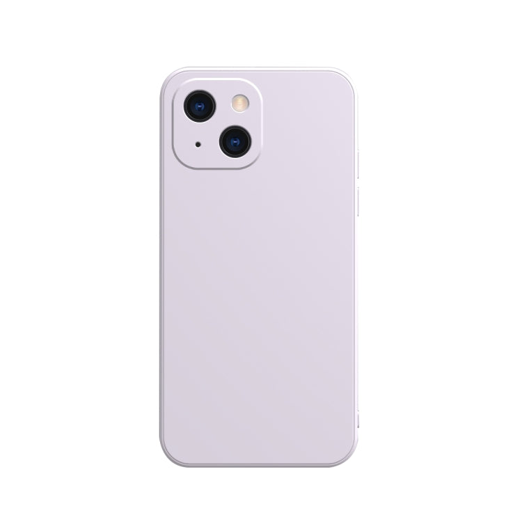 Solid Color Cube Straight Edge Liquid Silicone Lining Flannel Case, For iPhone 13 Pro Max, For iPhone 13