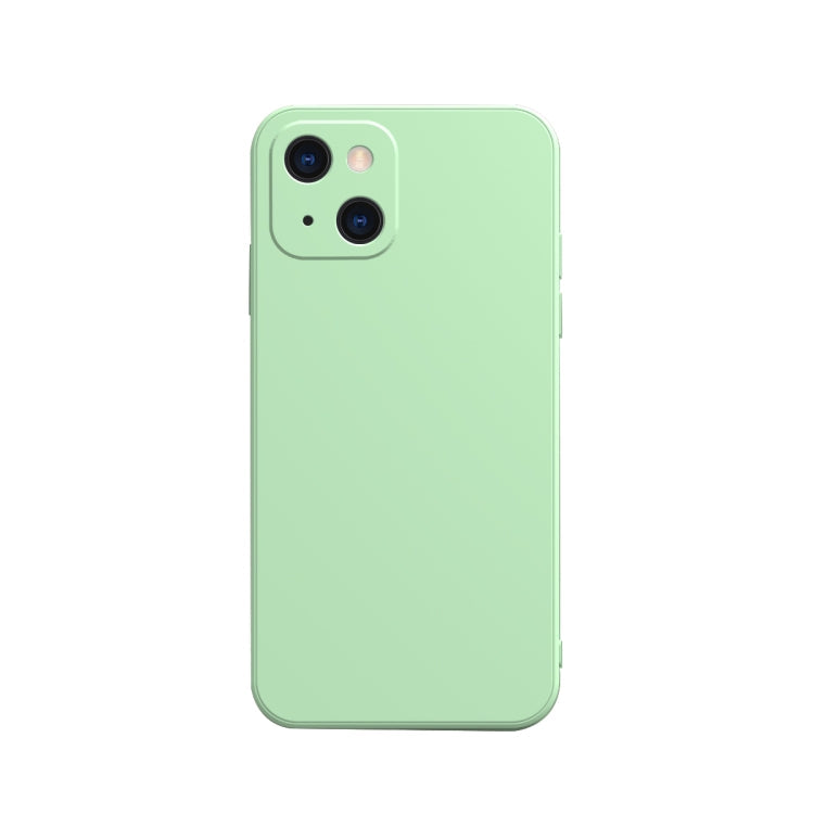 Solid Color Cube Straight Edge Liquid Silicone Lining Flannel Case, For iPhone 13 Pro Max, For iPhone 13