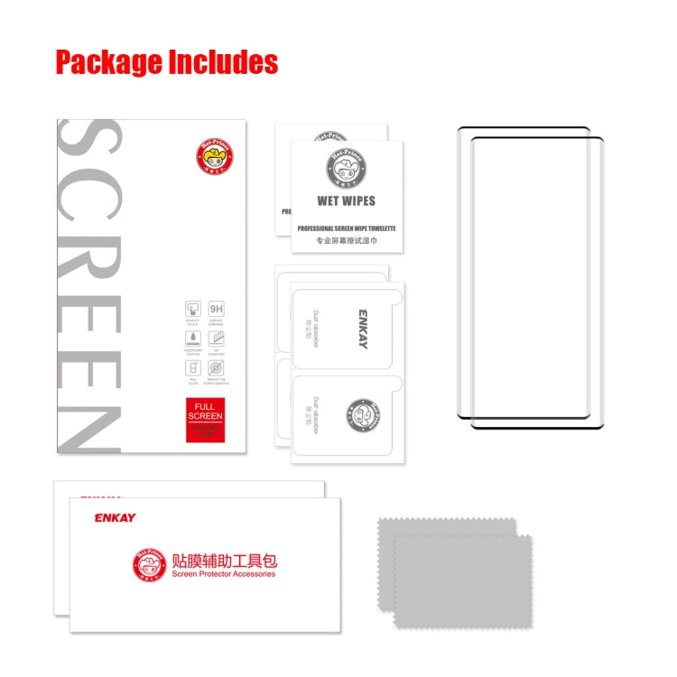 2 PCS For Honor Magic3 / 3 Pro / 3 Pro+ ENKAY Hat-Prince 3D Curved Explosion-proof Full Coverage Film Heat Bending Tempered Glass Protector