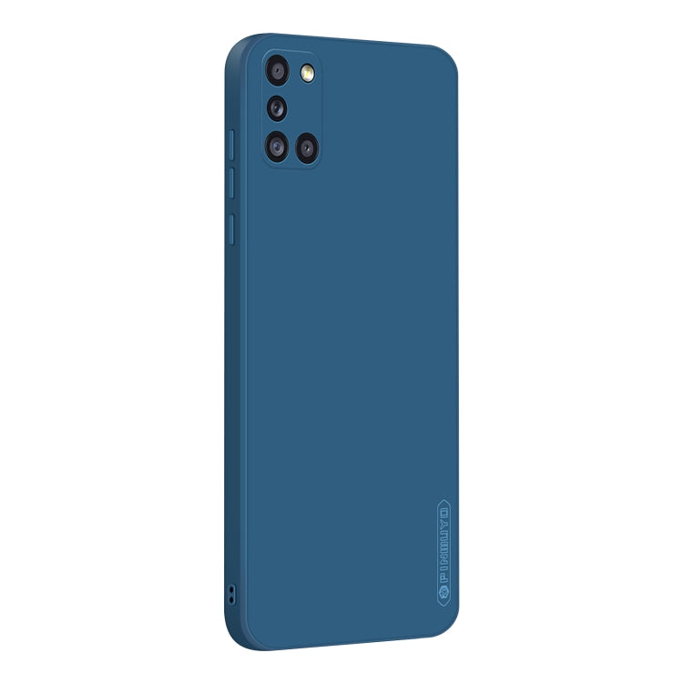 For Samsung Galaxy A31 PINWUYO Touching Series Liquid Silicone TPU Shockproof Case(Blue)