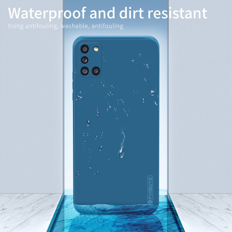 For Samsung Galaxy A31 PINWUYO Touching Series Liquid Silicone TPU Shockproof Case(Blue)