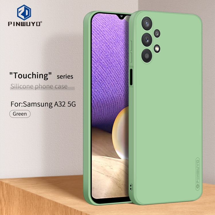 For Samsung Galaxy A32 5G PINWUYO Touching Series Liquid Silicone TPU Shockproof Case(Green)