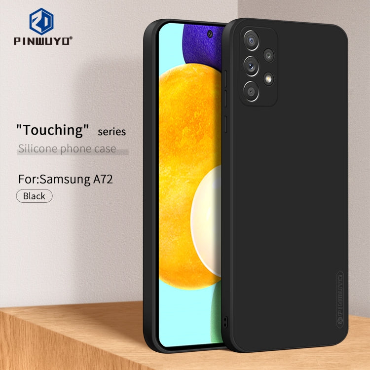 For Samsung Galaxy A72 4G/5G PINWUYO Touching Series Liquid Silicone TPU Shockproof Case(Black)