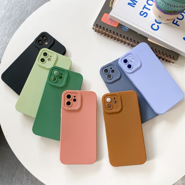 Straight-Edge Solid Color Liquid Silicone Shockproof Full Coverage Protective Case, For iPhone 12 Pro, For iPhone 11 Pro Max, For iPhone 12 Pro Max