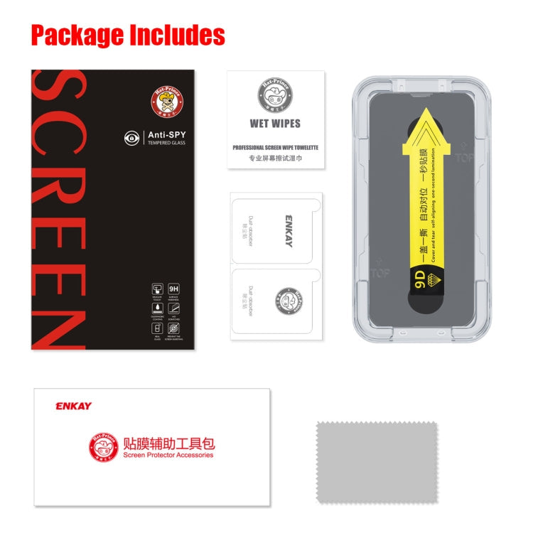 ENKAY Quick Stick Anti-peeping Tempered Glass Film, For iPhone 13 mini, For iPhone 13 / 13 Pro, For iPhone 13 Pro Max