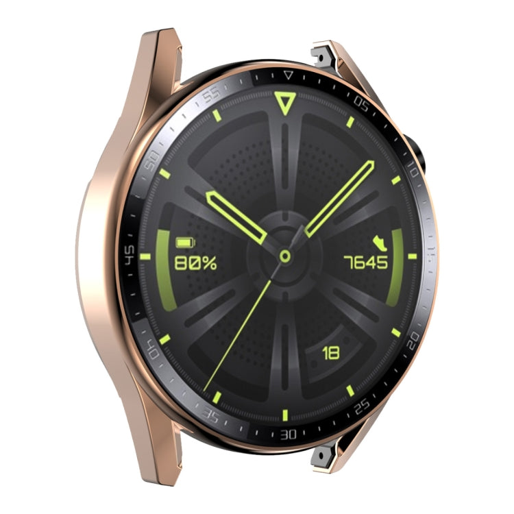For Huawei Watch GT 3 46mm ENKAY PC Frame + Tempered Glass Protector Case With Scale(Rose Gold)
