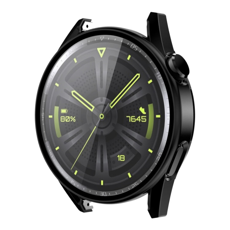 For Huawei Watch GT 3 46mm ENKAY Matte PC Frame + Tempered Glass Protector Case(Black)