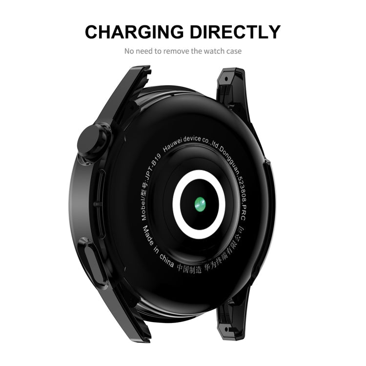For Huawei Watch GT 3 46mm ENKAY Matte PC Frame + Tempered Glass Protector Case(Black)