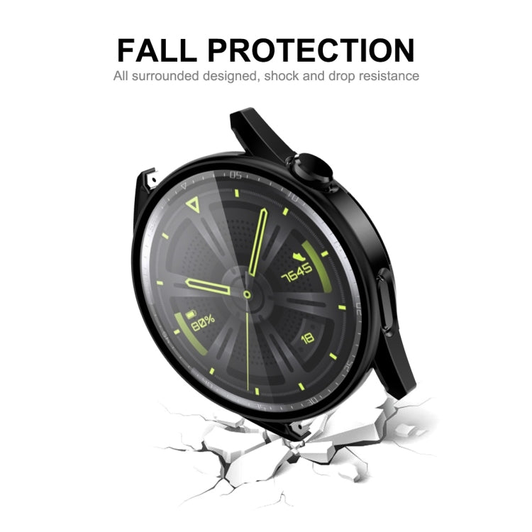 For Huawei Watch GT 3 46mm ENKAY Matte PC Frame + Tempered Glass Protector Case(Black)