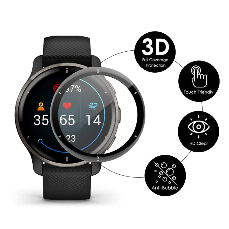 5 PCS For Garmin Venu 2 Plus ENKAY Hat-Prince 3D Full Coverage Soft PC Edge + PMMA HD Protector Film