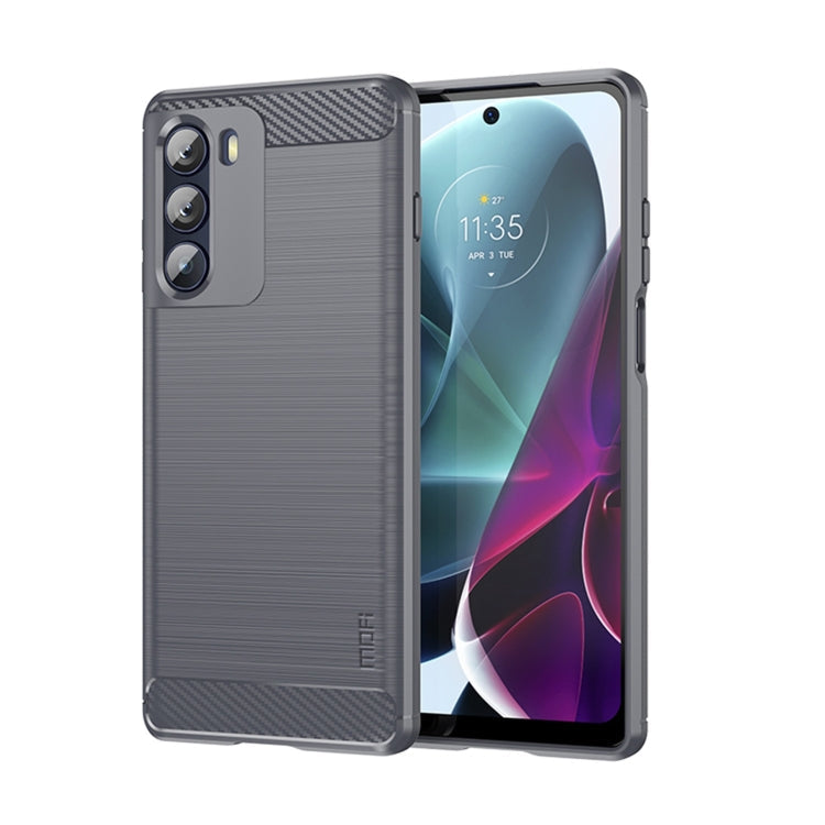 MOFI Gentleness Brushed Carbon Fiber Soft TPU Case, For Motorola Moto G71 5G, For Motorola Moto G200 5G / Edge S30, For Motorola Moto G Power 2022